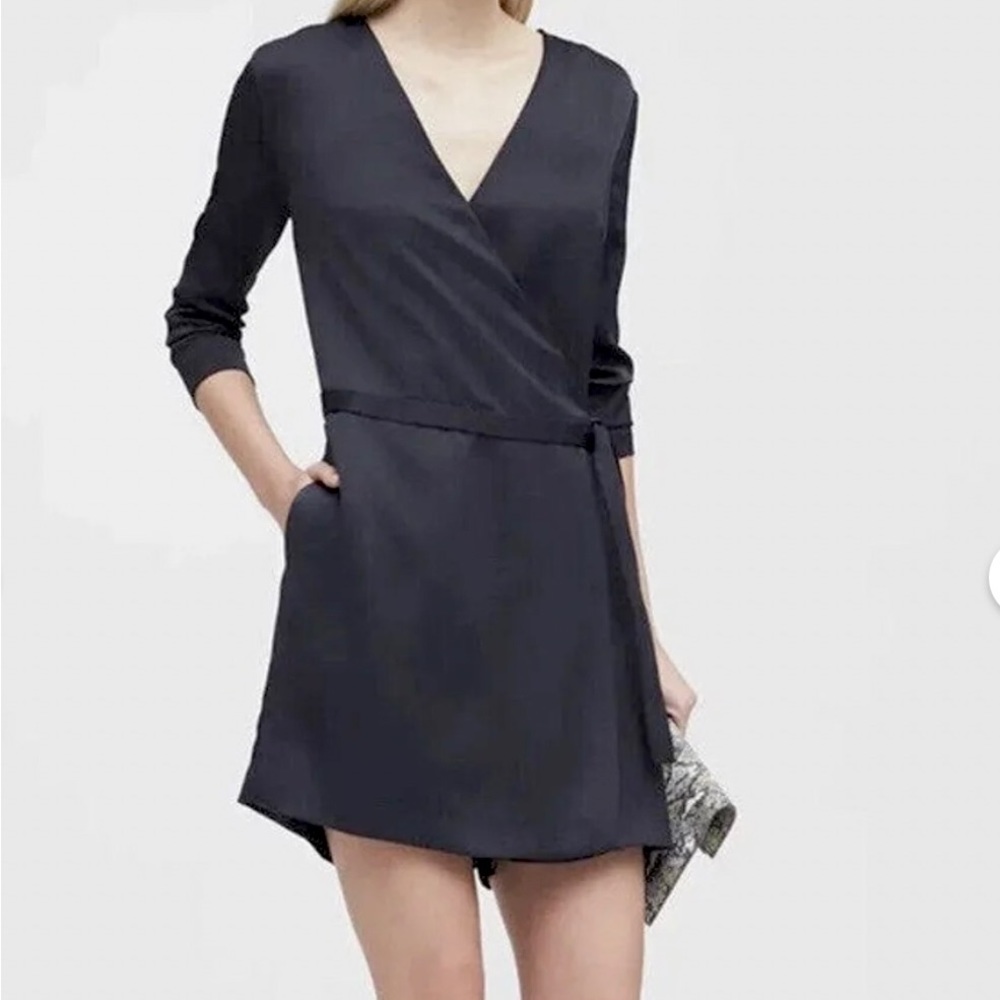 Banana Republic Wrap Front Romper in Navy